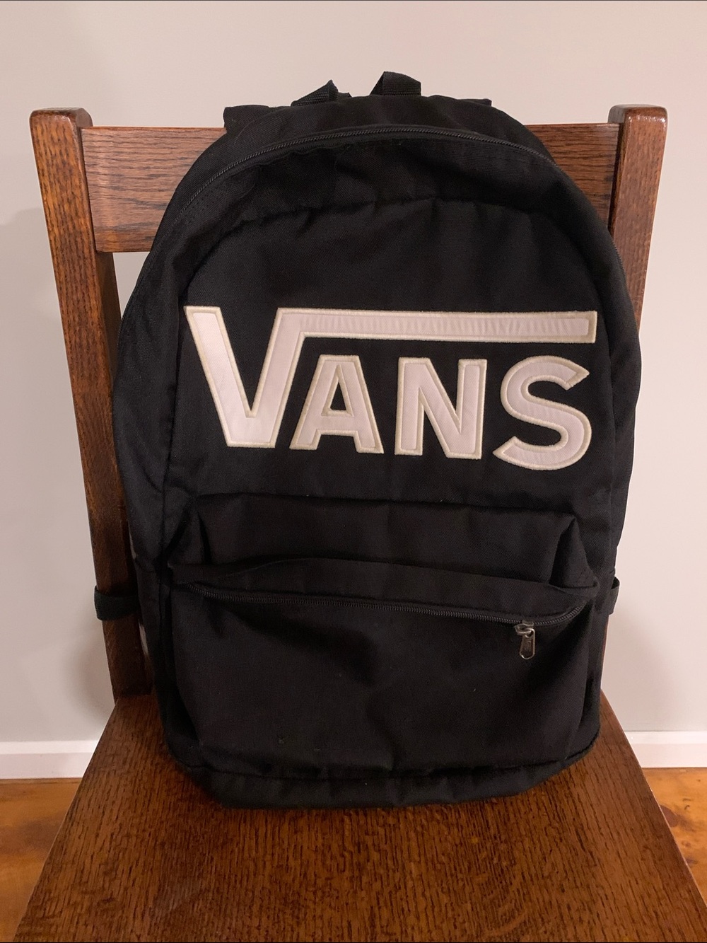 Vans Black Backpack with White Logo Accent